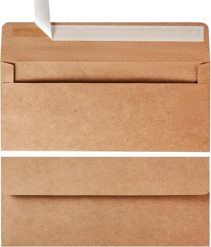 50 Pack #10 Business Envelopes Self Seal 4x9 Standard Envelopes for Business, Invoices, Letter Mailing, 4 1/8 x 9 1/2 Inches (Cream Color, 4.13 x 9.49) in Kuwait