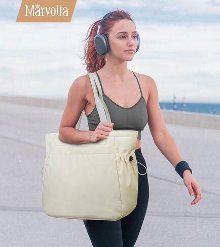 Marvolia Large Tote Bag for Women - Lightweight Travel Tote Handbags Work Tote Bags with Zipper for Gym Travel Work in Saudi Arabia