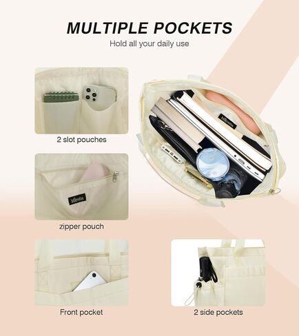 Marvolia Large Tote Bag for Women - Lightweight Travel Tote Handbags Work Tote Bags with Zipper for Gym Travel Work in Saudi Arabia