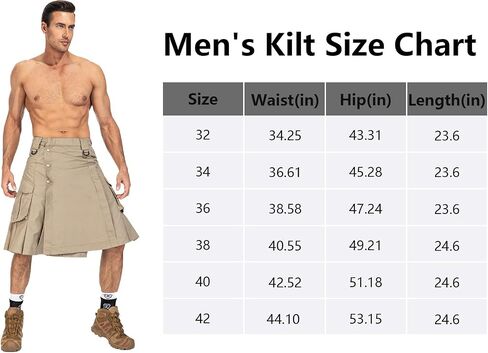 Kilt for Men Camo Utility Kilt Waterproof Tactical Kilt Irish Scottish Kilts for Men with 4 Pockets in Saudi Arabia