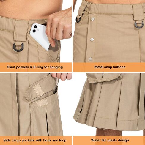 Kilt for Men Camo Utility Kilt Waterproof Tactical Kilt Irish Scottish Kilts for Men with 4 Pockets in Saudi Arabia