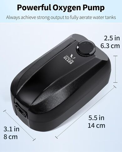 Uniclife Aquarium Air Pump Dual Outlet Fish Tank Aerator with Accessories for 5-200 Gallon Tank in Kuwait