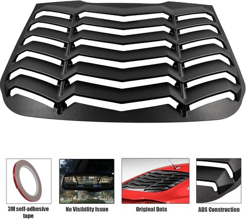Rear & Side Window Louvers Windshield Sunshade Covers for 2013-2020 Ford Fusion S, SE, S Hybrid, Hybrid SE, Titanium, Hybrid Titanium, Energi SE, Energi Titanium in GT Lambo Style ABS Matte Black in Saudi Arabia