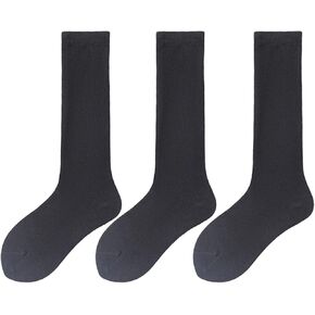Girls Knee High Socks for Kids, Toddler Seamless Long Dress Socks 3-14 Years