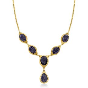 Ross-Simons 55.00 ct. t.w. Sapphire Y-Necklace in 18kt Gold Over Sterling. 18 inches
