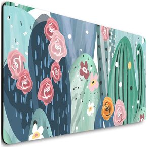 Extended Gaming Mouse Pad (31.5x11.8 in), Large Non-Slip Rubber Base Mousepad,Keyboard Mouse Mat Desk Pad for Work, Game, Office, Home - Rose Gold Splash Pink Marble Texture, Bo-M-009