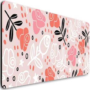 Extended Gaming Mouse Pad (31.5x11.8 in), Large Non-Slip Rubber Base Mousepad,Keyboard Mouse Mat Desk Pad for Work, Game, Office, Home - Rose Gold Splash Pink Marble Texture, Bo-M-009