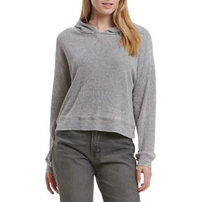 Splendid Girls' Burnout Thermal Long Sleeve Hoodie Sweatshirt