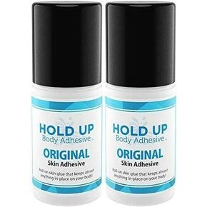 Roll-On Applicator Glue for Compression Socks,Stockings,Costumes,Clothing, Mask Glue - 2 oz. Bottle - Safe,Hypo-Allergenic - 2 Pack