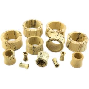 Pair (2PCS) TAMARIND WOOD TUNNELS Double Flared Gauges Organic Ear Plugs 9345