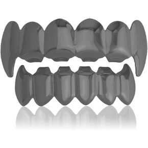 18K Gold Plated Hip Hop Custom Polished Grillz for Your Teeth - Affordable Hip Hop Grillz for Rappers and Performers - Vampire Fangs Dental Grill Set