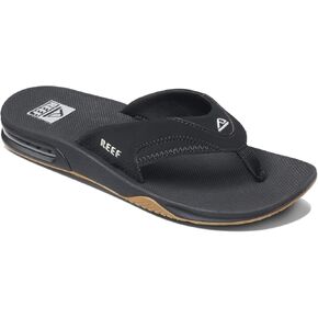 Reef Men's Fanning, Black/Silver, 10