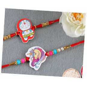 Set of 2 Combo Rakhi for Brother Traditional Fancy Cartoon Rakhi for Small Brother Thread Band for Bhaiya Fancy Rakhee Rakhshabandhan