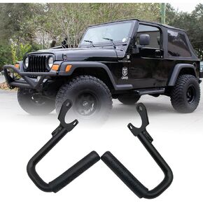 Steel Front Grab Handles Bars Fit for 1997-2006 Jeep Wrangler TJ,97-06 Jeep Wrangler TJ/TJU Grab Handles Accessories,Super Duty Grab Handles Bar,Black