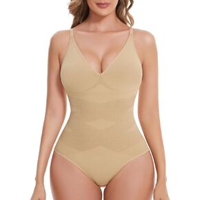 Women Shapewear Bodysuit Tummy Control Shapewear Thong Full Body Shaper Criss Cross Shapewear