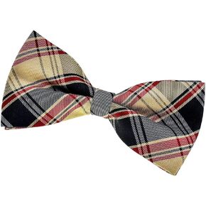 Retreez Retro Styles Classic Plaid Woven Microfiber Pre-tied Bow Tie (5")