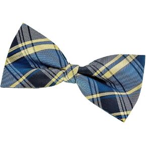 Retreez Retro Styles Classic Plaid Woven Microfiber Pre-tied Bow Tie (5")