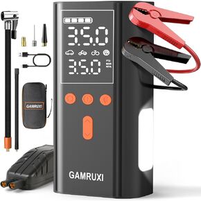 Car Jump Starter with Air Compressor Pump, 150PSI Air Pump for Tire Inflator, 4000A Portable Battery Jumper Starter, 12V Car Power Jump Box Charger with Digital LED Display
