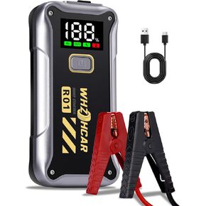 Car Jump Starter,12V 4000A Car Battery Jump Starter (9.0 Gas/7.5L Diesel) Fast Charging Portable Battery Pack with LCD Display Extended Jumper Cables LED Light