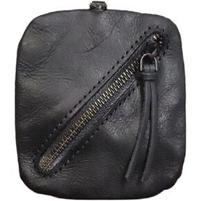 1 Pcs Leather Coin Pouch Purse For Women,Small Change Purse for Women,Coin Wallet Women Purse With Zipper For Men Women, Vintage Brown (Coffee)