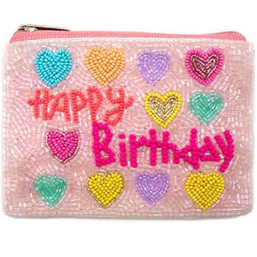 Happy Birthday Coin Purse Pouch Bead B Day Coin Purse Coin Purse, Beaded Coin Purse