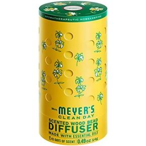 MRS. MEYER'S CLEAN DAY Scented Wood Bead Diffuser, Air Freshener Fragrance for the Kitchen, Office, Bedroom and More, 45 Days of Fragrance, Lemon Verbena Scented