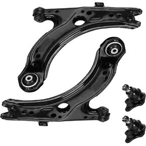 Front Lower Control Arm with Ball Joints + Tie Rods & Sway Bar Links Replacement for Jetta Golf Beetle - 10 pcs Set