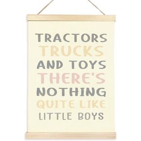 CGBHW Boy Room Baby Kids Trucks Poster Hanger Frame, Toddler Nursery Playroom Tractors Trucks And Toys Posters Wall Art Hanging Decor for Classroom Kids Children Room, Construction Transportation Truck Wall Decor