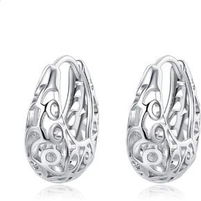 18K Gold-Plated Vintage Hollow-Back Latch Back Clasp Hoop Earring