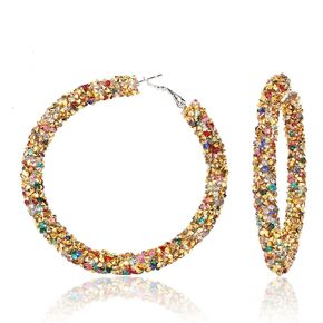 Gold Hoop Earrings for Women 14k Plated Hypoallergenic Open Circle Chunky Hoops Jewelry Girls Statement Hoops Large Thick Glitter Sparkle Earring Big Thin Lightweight Stainless Steel Golden Loop Earring