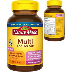 Nature Made Multivitamin For Her, Womens Multivitamin for Daily Nutritional Support, Multivitamin for Women, 90 Tablets, 90 Day Supply (Pack of 3)