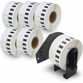 BETCKEY - Compatible Continuous Film Labels Replacement for Brother DK-2211 (1.1 in x 50 ft), Use with Brother QL Label Printers [6 Rolls]