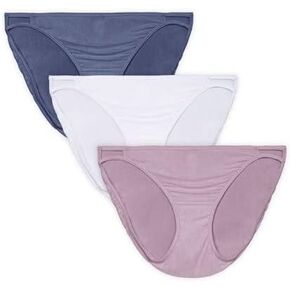 مجموعة بيكيني Vanity Fair النسائية المريحة القابلة للتمدد من 3 قطع، مقاس L، لافندر/أبيض/أزرق in Kuwait