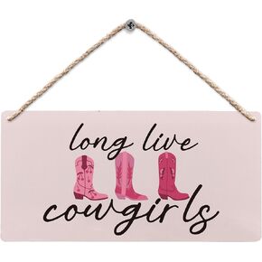 Pink Long Live Cowgirls Wood Plaque Sign, Preppy Wall Decor, Pink Western Cowgirl Wall Decor, Preppy Cowgirl Room Decor, Long Live Cowgirls Boots Home Décor Wall Hanging Decor, 12x6 inches