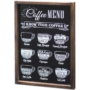 Coffee Menu, Know Your Coffee- Coffee Bar Signs Decor- Coffee Sign for Coffee Bar- Farmhouse Kitchen Wall Decor, Gifts for Christmas and Housewarming 12x18 Inch