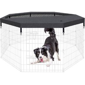 Artmalle Puppy Pet Playpen 8 Panel 24 Inch Indoor Outdoor Metal Portable Folding Animal Exercise Dog Fence Ideal for Pet Animals Dog Cat Rabbit Breed Puppy with Bottom Pad (Black with Bottom pad)