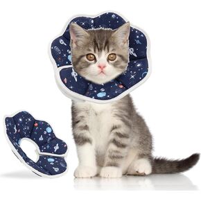 Soft Cat Cone, Adjustable Cat Recovery Collar After Surgery to Prevent Licking Wound, Protective Cat Neck Cone, Comfortable Pet Elizabethan Collar for Cats Kittens and Puppies (Medium)