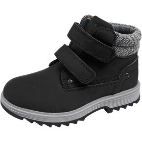 Kids' Hiking Work Boots for Boys Girls, Waterproof Outdoor Ankle Boots with Hook and Loop