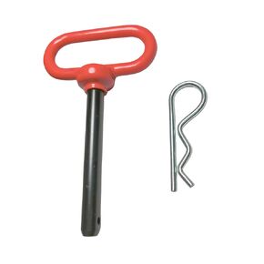 Red handle tow hitch lock pin and R-clamp for towing trailer pin for cargo, boat, RV (Dia:5/8in(15.8mm) L:4-1/4in(108mm))
