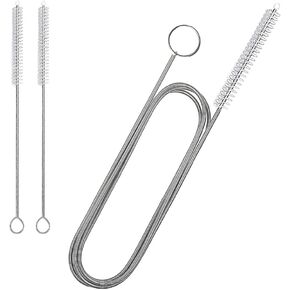 60" Extended Sunroof Drain Cleaning Tool - Stainless Steel 90°Flexible Drain Brush with Soft Nylon Wool for Drainage Pipes Cleaning - Car Detailing Kit Interior Cleaner