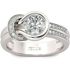 Jeulia Engagement Rings Sterling Silver Knot Round Cut Infinity Statement Promise Wedding Band unique halo crystal Anniversary Bridal Classic birthstones Ring Set With Gift Jewelry Box