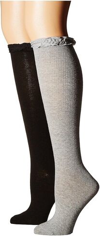 Jefferies Socks Womens Ruffle Knee High Socks 2-Pair Pack (Toddler/Little Kid/Big Kid/Adult) in Saudi Arabia