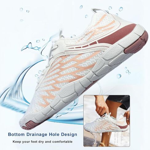 Hike Barefoot Shoes for Women Men with Wide Toe Box, Healthy & Non-Slip Breathable Barefoot Water Shoes Beach Pool Aqua Swim Surf Hiking Walking Shoes in Saudi Arabia