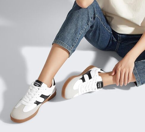 LUCKY STEP Women's Retro Fashion Sneakers Classic Casual Walking Shoes Non Slip Comfort Skate Shoes in Saudi Arabia