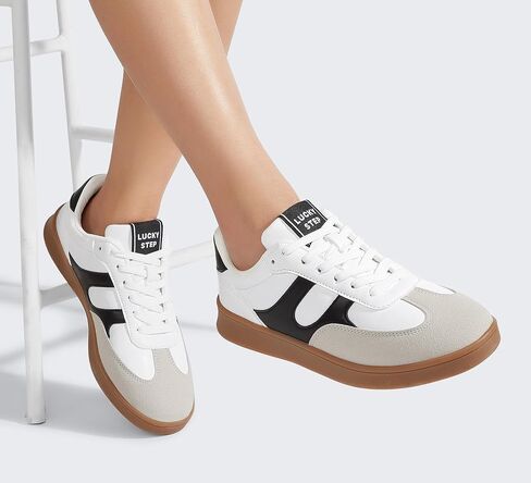 LUCKY STEP Women's Retro Fashion Sneakers Classic Casual Walking Shoes Non Slip Comfort Skate Shoes in Saudi Arabia