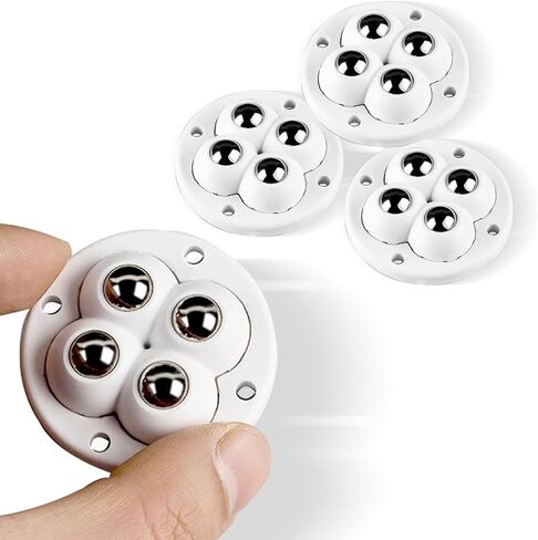 Furniture Mini Rollers with 4 Sets of Silent casters, Movable Base with Adhesive/Screw Mounted Ball Universal Wheels (Black) in Saudi Arabia