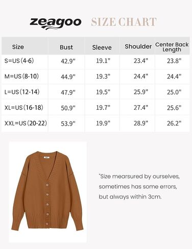 Zeagoo Women's Cardigan 2024 Fall Winter Open Front Oversized Button V Neck Loose Soft Knit Sweater in Saudi Arabia
