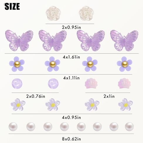 NateBur Flower Shoe Charms - Bling Shoe Charms for Women Girls Butterfly Shoe Decoration Charms Cute DIY Sandal Accessories Decor for Party Favors Birthday Gift in Saudi Arabia