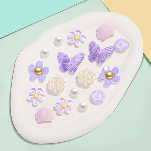NateBur Flower Shoe Charms - Bling Shoe Charms for Women Girls Butterfly Shoe Decoration Charms Cute DIY Sandal Accessories Decor for Party Favors Birthday Gift in Saudi Arabia