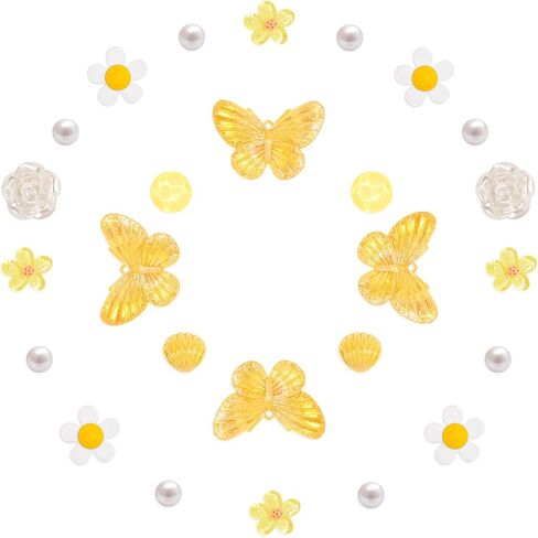 NateBur Flower Shoe Charms - Bling Shoe Charms for Women Girls Butterfly Shoe Decoration Charms Cute DIY Sandal Accessories Decor for Party Favors Birthday Gift in Saudi Arabia